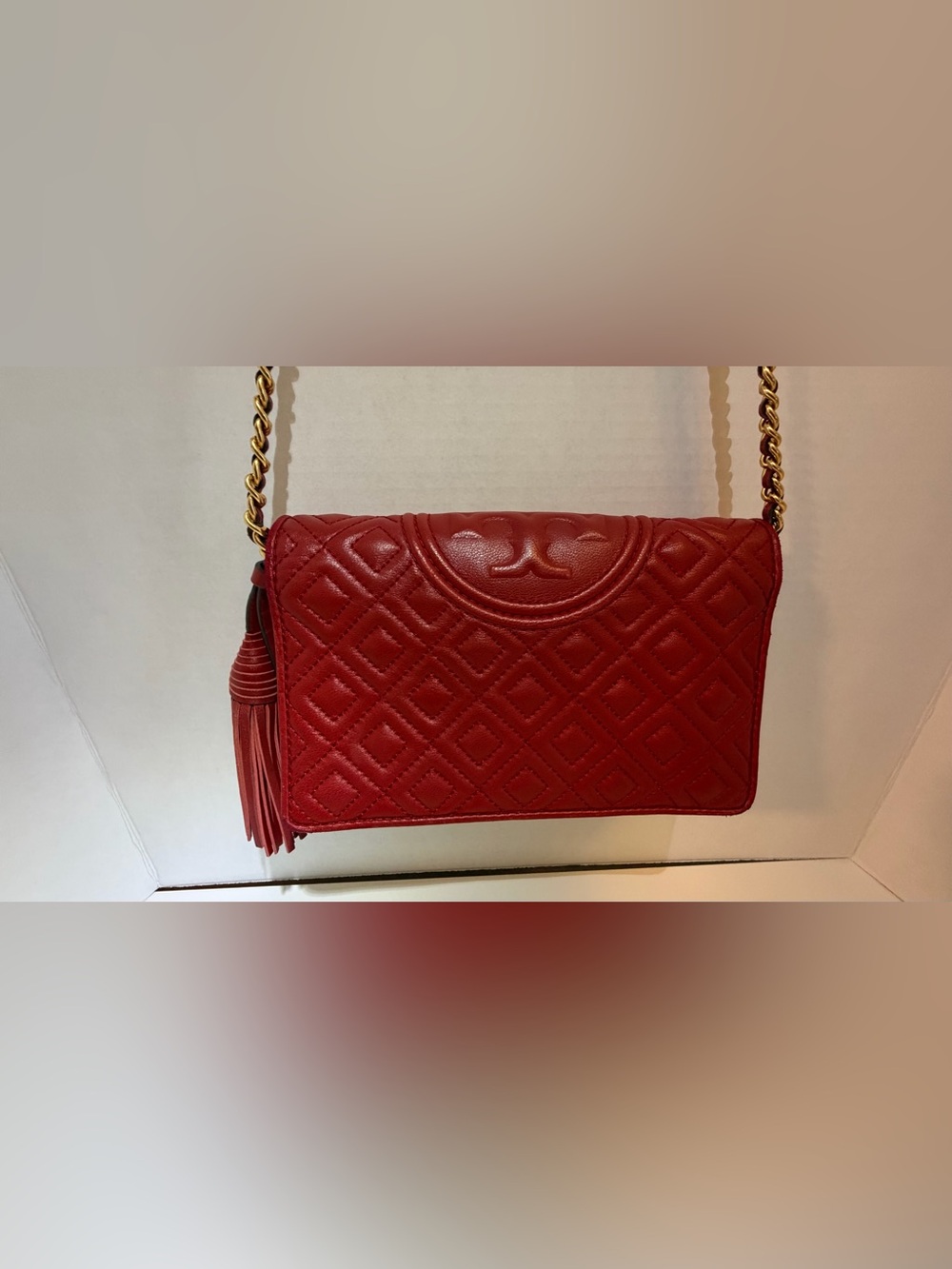Tory Burch Fleming Wallet Leather Crossbody
